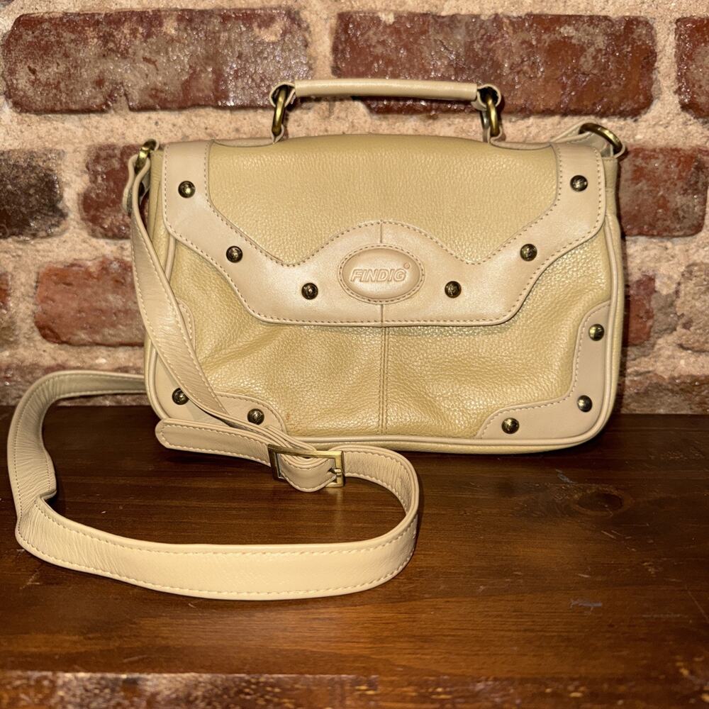 FINDIG Genuine Handmade Shoulder Bag/Cross Body Pebbles Tan leather Classic